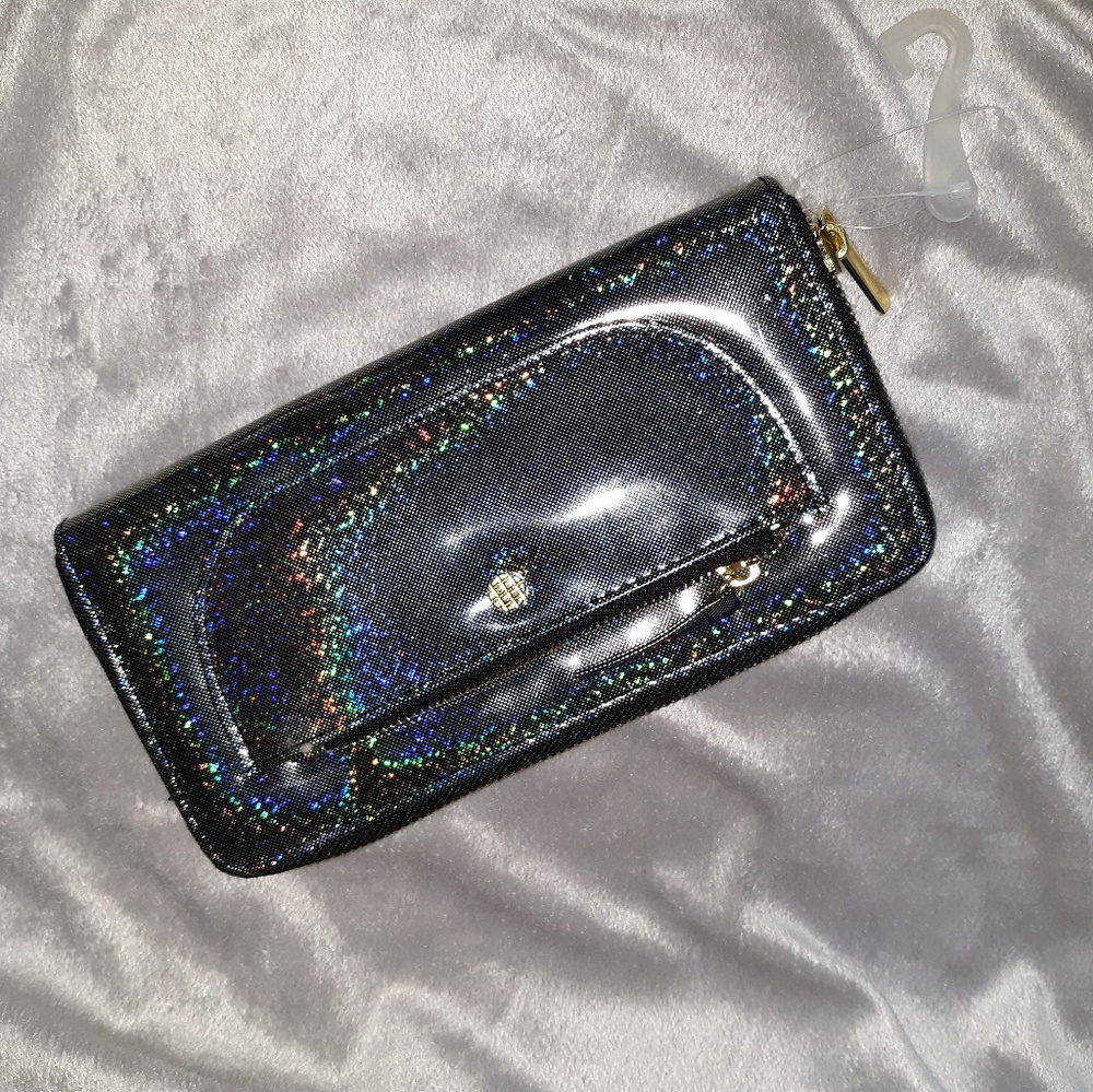 Black sparkly rainbow wallet